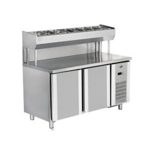 Mesa refrigerada para preparación de pizzas y  ensaladas