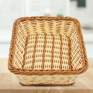 Canasta rectangular en rattan sintetico - 25 x 35 cm
