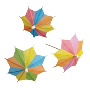 Palillos de Bambu 10cm sombrilla colores