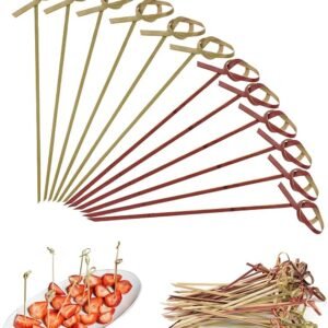 Palillos de Bambu 12cm rojo