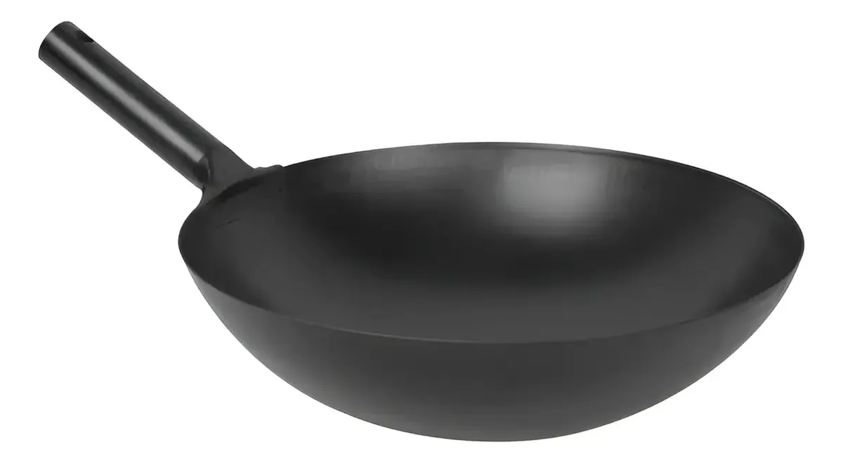 Wok con mango en hierro con mango en policarbonato 34cm - Imagen 3