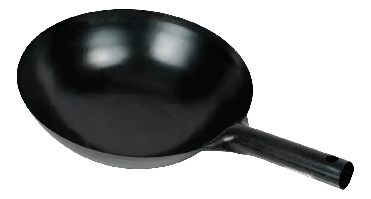 Wok con mango en hierro con mango en policarbonato 34cm