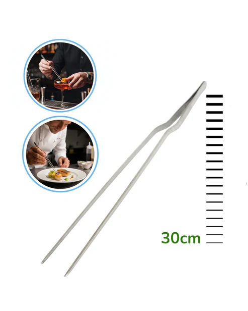 Pinza de precisión angulada para chef 30 cm - Imagen 3